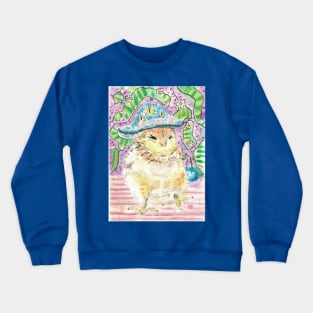 Baby chick in a hat art Crewneck Sweatshirt